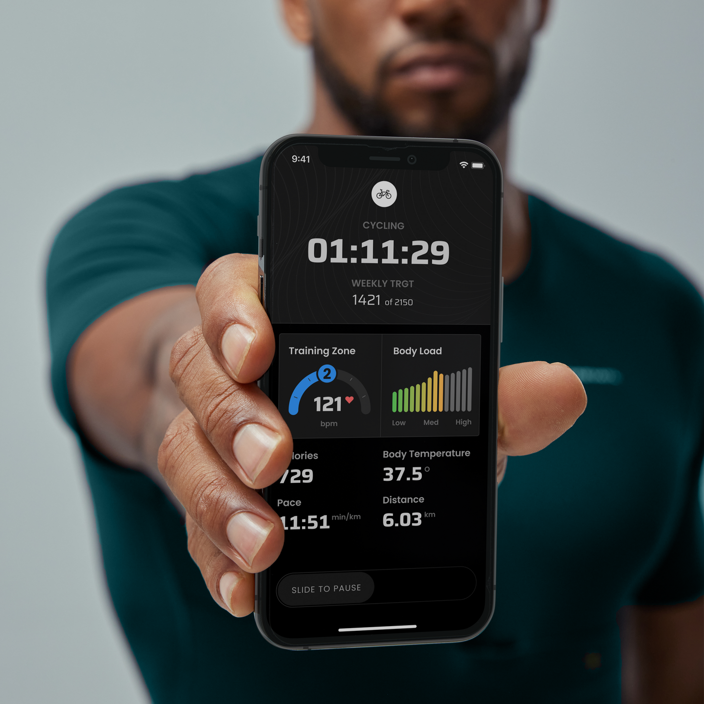 Smart Training Pack: Sensor + App + Pine Green Smart T-Shirt - Compressive Fit