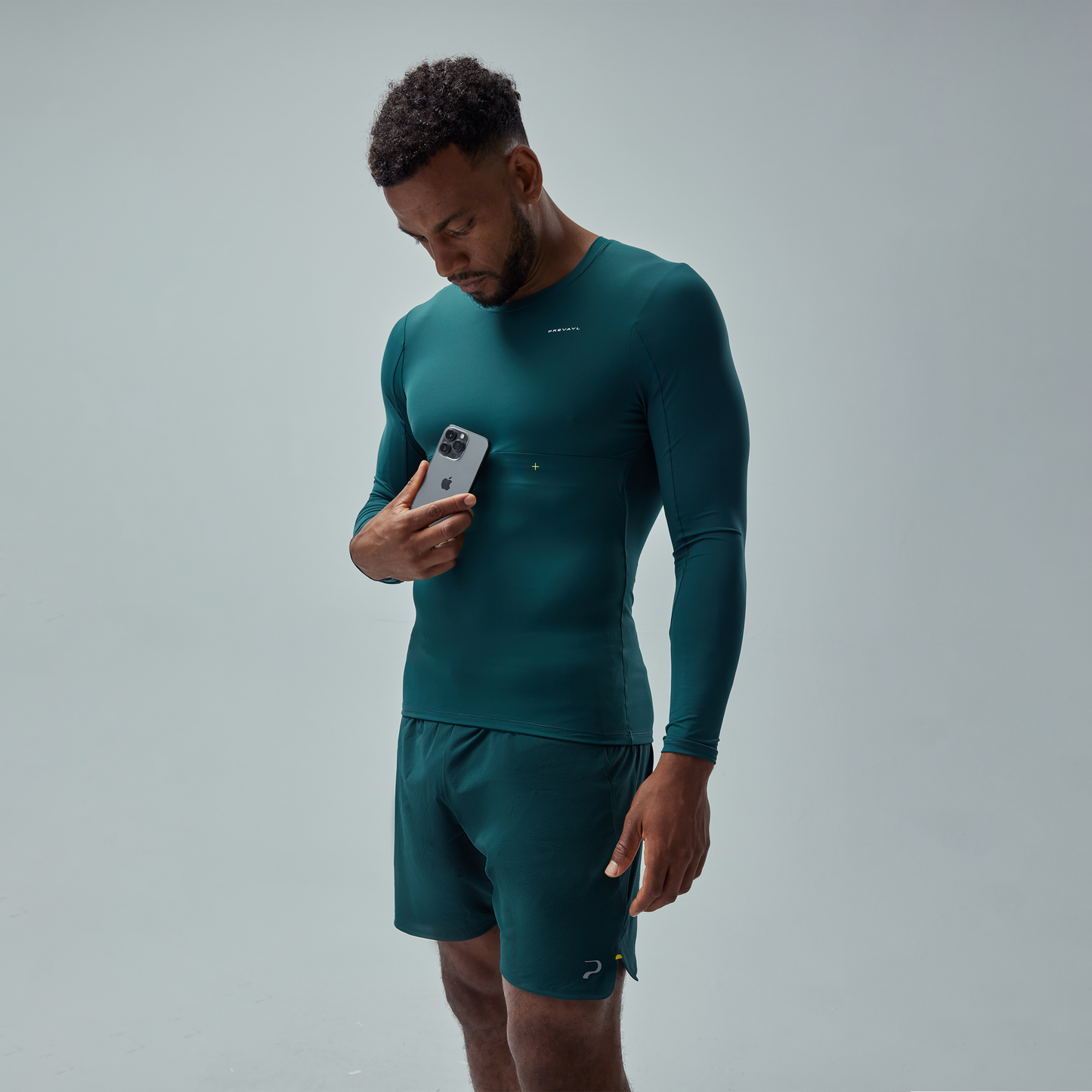 Men's Smart Compressive Fit Long Sleeve T-Shirt - Pine Green